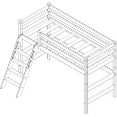 Кровать полувысокая с наклонной лестницей Соня (Вариант 6) в Урае - uray.mebel24.online | фото 4