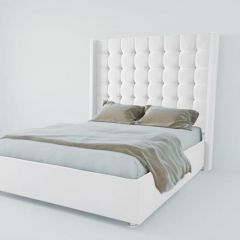 Кровать Венеция ЛЮКС без основания 900 (экокожа белая) в Урае - uray.mebel24.online | фото