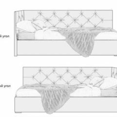 Кровать угловая Лэсли интерьерная +основание (120х200) в Урае - uray.mebel24.online | фото 2