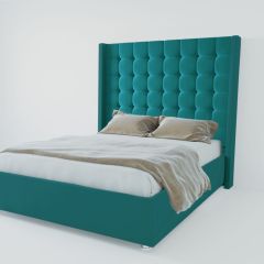 Кровать Венеция ЛЮКС с ПМ 1600 (велюр бирюзовый) в Урае - uray.mebel24.online | фото 2