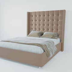 Кровать Венеция ЛЮКС с ПМ 800 (велюр серый) в Урае - uray.mebel24.online | фото 2
