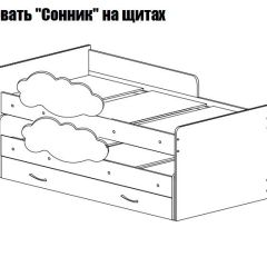 Кровать выкатная Соник на щитах (800*1600) с бортиком + ящик в Урае - uray.mebel24.online | фото 2