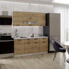 Кухонный гарнитур 1.8 м "Сардика" (белый/дуб крафт золотой) в Урае - uray.mebel24.online | фото 1