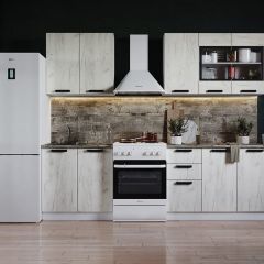 Кухня ДИОР 2 м со стеклом (белый/дуб крафт белый) в Урае - uray.mebel24.online | фото 1