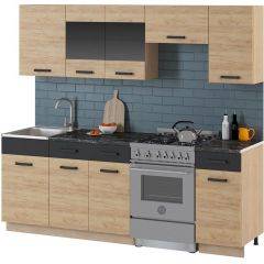 Кухонный гарнитур Алиса 15 (Дуб Сонома/Золотой) 2300 в Урае - uray.mebel24.online | фото 2