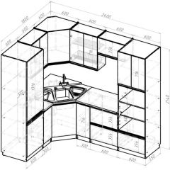 Кухонный гарнитур Амели оптима 1800х2400 мм в Урае - uray.mebel24.online | фото 2