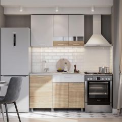 Кухонный гарнитур КГ-4 (1200) Белый/Дуб Сонома в Урае - uray.mebel24.online | фото
