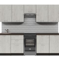 Кухонный гарнитур Лоретта мега 2500 мм в Урае - uray.mebel24.online | фото 3