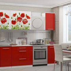 МАКИ КРАСНЫЕ Кухонный гарнитур 2.0 в Урае - uray.mebel24.online | фото