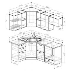 Кухонный гарнитур Надежда оптима 4 1400х2000 мм в Урае - uray.mebel24.online | фото 2