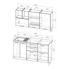 Кухонный гарнитур Надежда стандарт 4 1600 мм в Урае - uray.mebel24.online | фото 2
