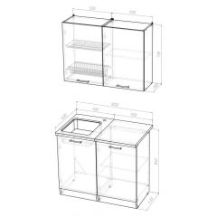 Кухонный гарнитур Ольга мини 1 1000 мм в Урае - uray.mebel24.online | фото 2
