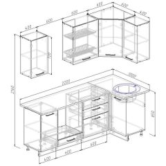 Кухонный гарнитур угловой Бланка 2200х1000 (Стол. 26мм) в Урае - uray.mebel24.online | фото 3