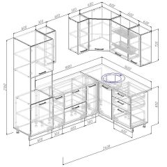 Кухонный гарнитур угловой Бланка 2400х1600 (Стол. 26мм) в Урае - uray.mebel24.online | фото 3