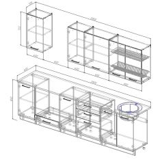Кухонный гарнитур Вегас 2800 (Стол. 26мм) в Урае - uray.mebel24.online | фото 2