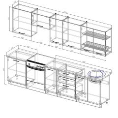 Кухонный гарнитур Вегас 3000 (Стол. 26мм) в Урае - uray.mebel24.online | фото 2