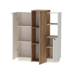 Квадро К-3 Комод 3дв (ЛДСП миндаль-дуб крафт золотой) в Урае - uray.mebel24.online | фото 2