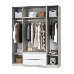 ЛОРИ Спальный гарнитур модульный (дуб серый/белый) в Урае - uray.mebel24.online | фото 3