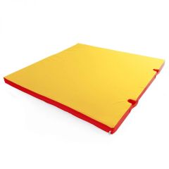 Мат гимнастический 1х1х0,08м с вырезом под стойки цв. красный-желтый в Урае - uray.mebel24.online | фото