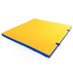 Мат гимнастический 1х1х0,05м с вырезом под стойки цв. синий-желтый в Урае - uray.mebel24.online | фото 1