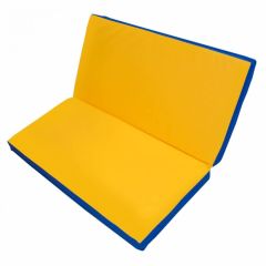 Мат гимнастический 1х1х0,1м складной цв. синий-желтый в Урае - uray.mebel24.online | фото 1