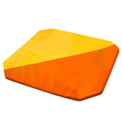 Мат гимнастический 1,3x1,3x0,05м складной скошенные углы цв.оранжевый-желтый в Урае - uray.mebel24.online | фото