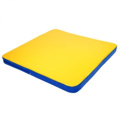 Мат гимнастический 1,36х1,36х0,08м складной закругленные углы цв. синий-желтый (для ДСК Игрунок) в Урае - uray.mebel24.online | фото 1
