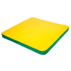 Мат гимнастический 1,36х1,36х0,08м складной закругленные углы цв. зеленый-желтый (для ДСК Игрунок) в Урае - uray.mebel24.online | фото