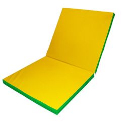 Мат гимнастический 2х1х0,08м складной цв. зеленый-желтый в Урае - uray.mebel24.online | фото
