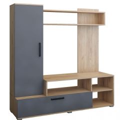 Мини-стенка Линда (дуб золотой/графит софт) в Урае - uray.mebel24.online | фото 2