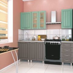 Модульная кухня Луксор серый-бирюза в Урае - uray.mebel24.online | фото