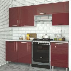 Модульная кухня Танго бордо в Урае - uray.mebel24.online | фото