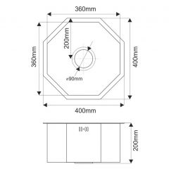 Мойка D400BR Octavia MELANA Profline 1,2/200 БРОНЗА врезная фигурная D400BR в Урае - uray.mebel24.online | фото 3