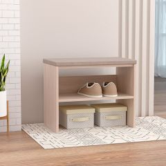 Обувница мягкая (ЛДСП ясень светлый/велюр бежевый) в Урае - uray.mebel24.online | фото