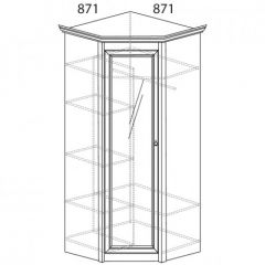 Шкаф угловой №641 "Флоренция" Фасад глухой (угол 871*871) Дуб оксфорд в Урае - uray.mebel24.online | фото 2