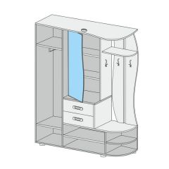 Прихожая Иннэс-1 вариант-1.6 Правая (венге/дуб белфорт) в Урае - uray.mebel24.online | фото 2