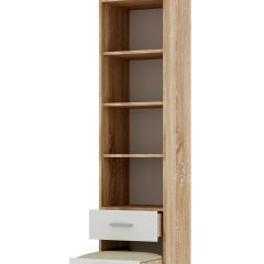 ИТАЛИЯ П1Я-400 Пенал с пуфом (Дуб сонома/Белый глянец) в Урае - uray.mebel24.online | фото 2