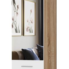 ИТАЛИЯ П1Я-400 Пенал с пуфом (Дуб сонома/Белый глянец) в Урае - uray.mebel24.online | фото