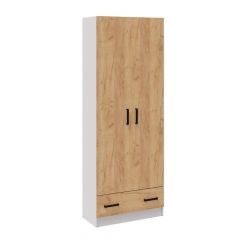 Прихожая Кевин Шкаф 2-х ств с 1-м ящ (Белый/Дуб крафт) в Урае - uray.mebel24.online | фото