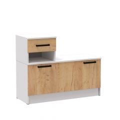 Прихожая Кевин Тумба под обувь (Белый/Дуб крафт) в Урае - uray.mebel24.online | фото
