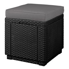 Пуфик Куб с подушкой (Cube with cushion) графит - прохладный серый в Урае - uray.mebel24.online | фото 1