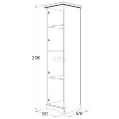 Шкаф 1-но дверный для белья Ольга 1Н в Урае - uray.mebel24.online | фото 2