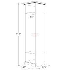 Шкаф 1-но дверный для одежды Ольга 1Н в Урае - uray.mebel24.online | фото 2