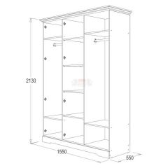 Шкаф 3-х дверный для одежды и белья Ольга-12 ЛДСП в Урае - uray.mebel24.online | фото 2