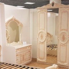 Шкаф 3-х дверный с зеркалами (01.143) Роза (беж) в Урае - uray.mebel24.online | фото 3