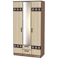 КОСТА-РИКА Шкаф 3-х створчатый (шимо светлый/шимо темный) в Урае - uray.mebel24.online | фото