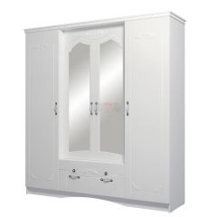 Шкаф 4-х дверный для одежды и белья Ольга-10 МДФ в Урае - uray.mebel24.online | фото