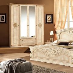 Шкаф 4-х дверный с зеркалами (02.144) Рома (беж) в Урае - uray.mebel24.online | фото 3