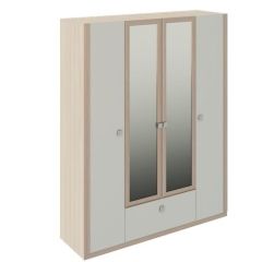 Шкаф 4 двери Глэдис М24 (ЯШС/Белый) в Урае - uray.mebel24.online | фото
