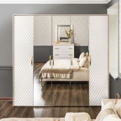 Шкаф 5-ти ств с зеркалами Lara (белый глянец) в Урае - uray.mebel24.online | фото 4